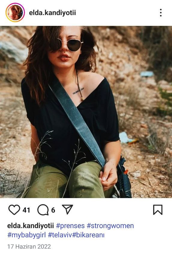 Jessica Bachar'ın Kudüs'te askerlik görevi esnasında çekildiği ve 7 Ekim 2023 sonrasında paylaştığı fotoğraf.