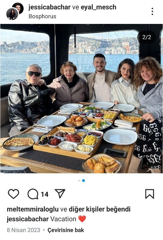 Jessica Bachar'ın Türkiye'de aldığı ödül paylaşımı (Türkiye bağlantısı).