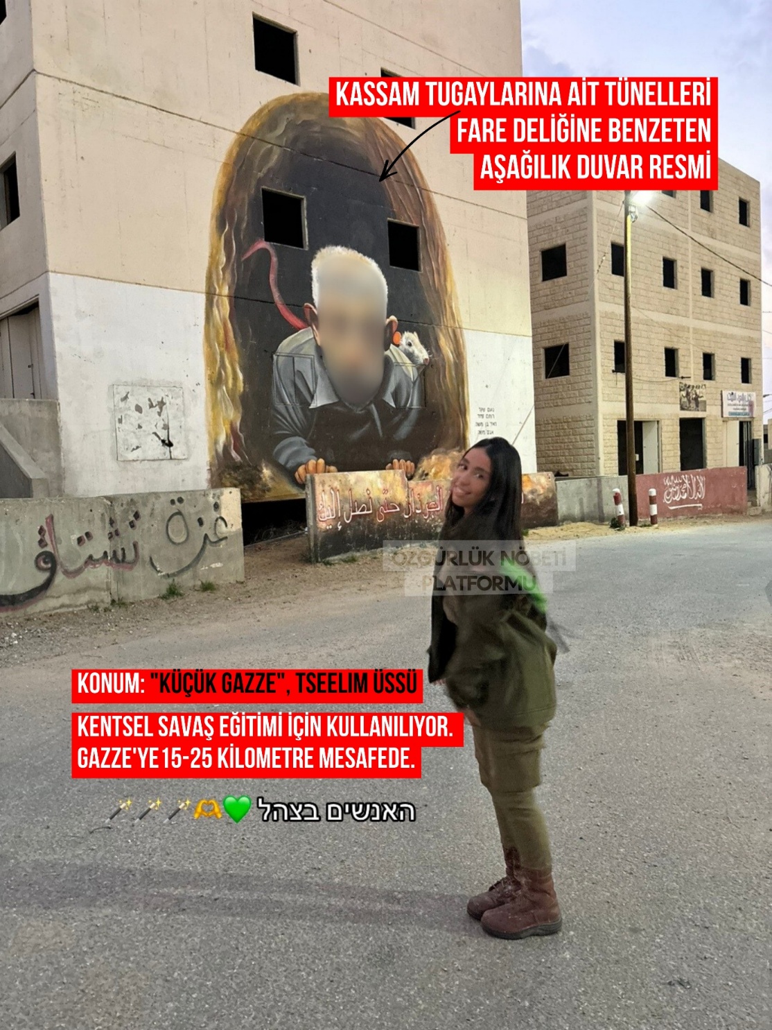 14 Mart 2024 tarihinde TikTok hesabından paylaştığı askeri teçhizatlı görsel.