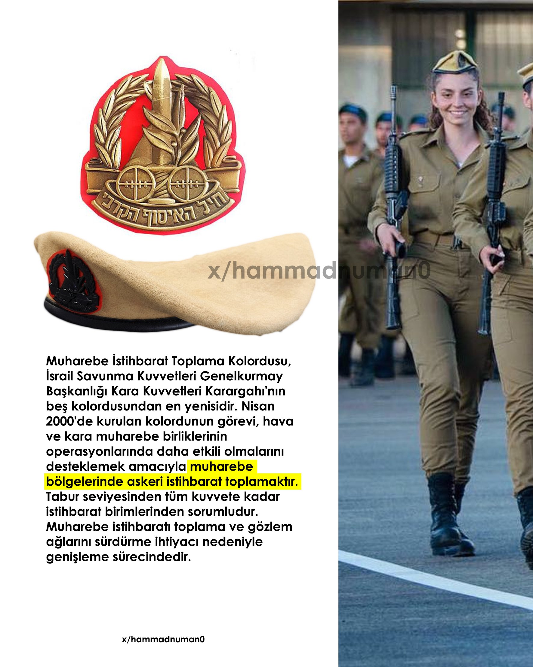 Çavuş rütbeli IDF üniformasıyla verdiği resmi askeri portre pozu.
